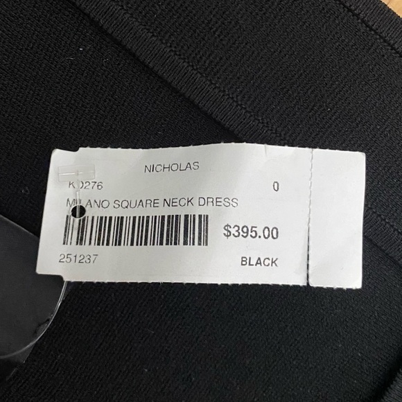 NWT Nicholas Milano Seamed Square Neck Knit Mini Dress in Black 0 - Picture 13 of 13